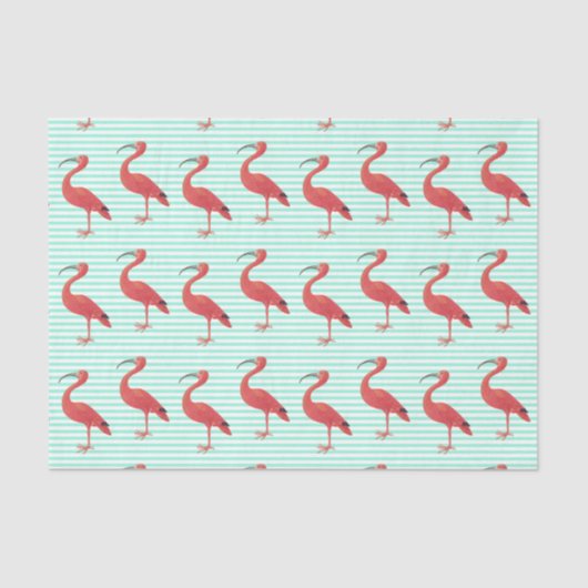 Mousseline Patte flamant rose - Papier de tissus d'art fin (Recto)