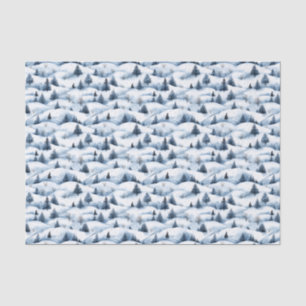 Mousseline Paysage hivernal neige Papier de tissus