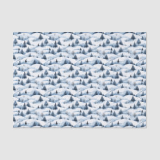 Mousseline Paysage hivernal neige Papier de tissus