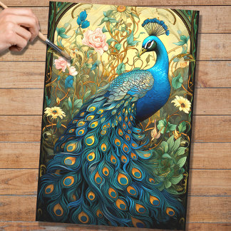 Mousseline Peacock dans la tapisserie 3 papier découpage
