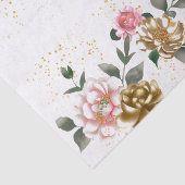 Mousseline Peonies de bronze rose Specké Tissu Papier (Détail)