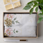 Mousseline Peonies de bronze rose Specké Tissu Papier (Cadeau)