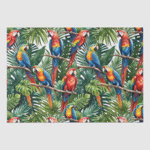 Mousseline perroquet jungle papier de tissus