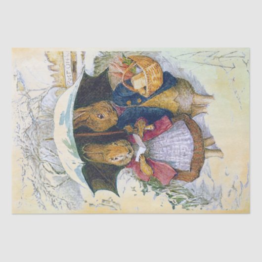 Mousseline Peter Rabbit (parapluie) Papier de tissus (Recto)