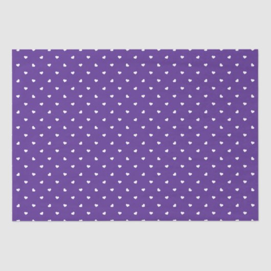 Mousseline Petite coeur sur papier tissu violet clair (Recto)