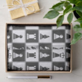 Mousseline Pièces d'échecs Motif de conception Tissu papier (Cadeau)