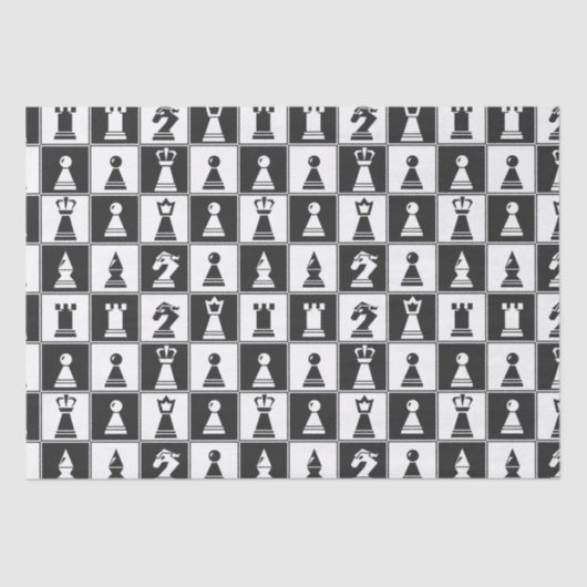 Mousseline Pièces d'échecs Motif de conception Tissu papier (Recto)