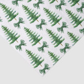 Mousseline Pine Tree Green Bow Noël Cadeau Papier Tissu (Détail)