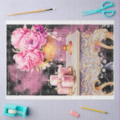 Mousseline Pink & Black Shabby Glam Table Papier de découpage (Artisanat)