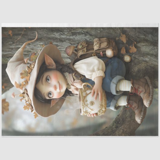 Mousseline Pixie Casquette beige papier de tissus (Recto)