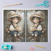 Mousseline Pixie Casquette beige papier de tissus (Artisanat)