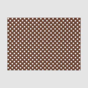 Mousseline Point Polka blanc sur le papier tissus Brown