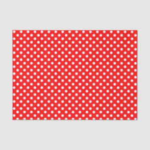 Mousseline Point Polka blanc sur le papier tissus rouge
