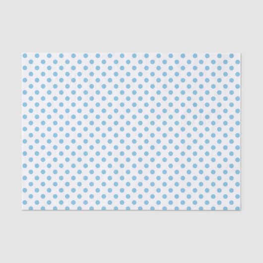 Mousseline Point Polka bleu clair sur papier blanc (Recto)