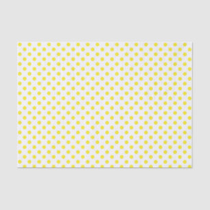 Mousseline Point Polka jaune sur le papier blanc
