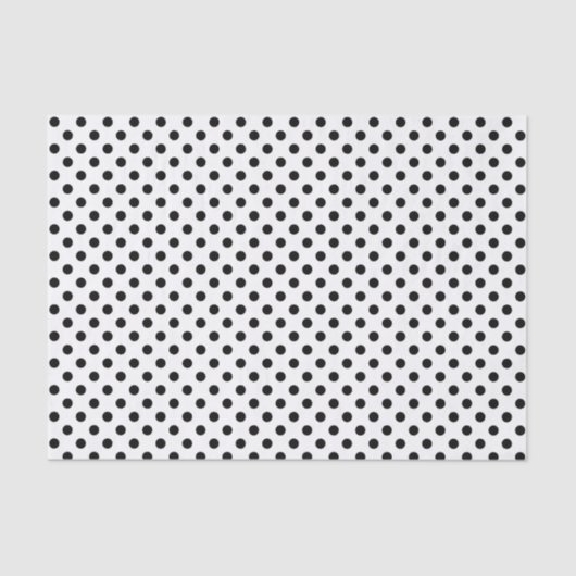 Mousseline Point Polka noir sur papier blanc (Recto)