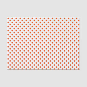 Mousseline Point Polka orange vif sur papier blanc