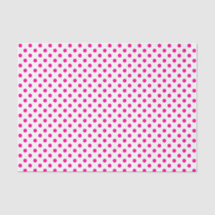 Mousseline Point Polka rose chaud sur le papier blanc