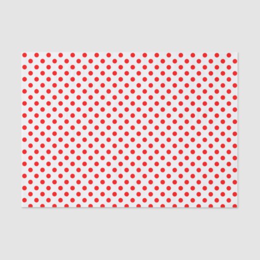 Mousseline Point Polka rouge sur le papier blanc (Recto)