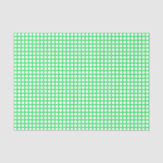 Mousseline Points blancs sur le papier vert clair (Recto)
