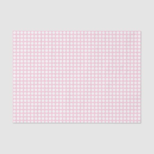 Mousseline Points blancs sur papier de tissus rose pâle (Recto)