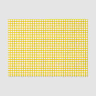 Mousseline Points blancs sur papier tissus jaune d'or