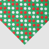 Mousseline Points De Noël Rouge Blanc Et Vert Papier Tissu (Détail)