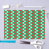 Mousseline Points De Noël Rouge Blanc Et Vert Papier Tissu (Artisanat)