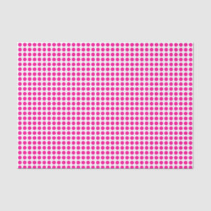 Mousseline Points roses chauds sur papier de tissus blancs