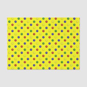 Mousseline Pois primaires, PAPIER WRAP TISSU Jaune