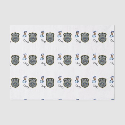 Mousseline Policier décoratif en papier de tissus (Recto)