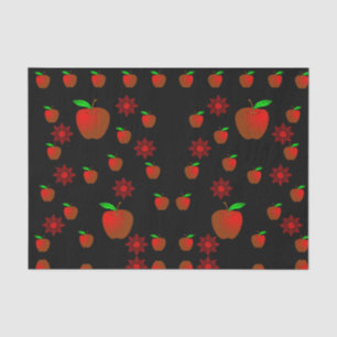 Mousseline Pommes rouges en papier de tissu décoratif