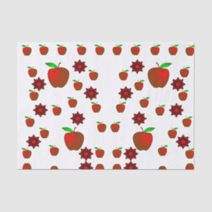 Mousseline Pommes rouges en papier de tissu décoratif