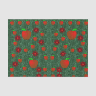 Mousseline Pommes rouges en papier de tissu décoratif