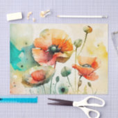 Mousseline POPPIES papier découpage floral (Artisanat)