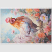 Mousseline Poulet en fleurs 3 papier découpage (Recto)