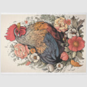 Mousseline Poulet en fleurs 5 Papier décolpage (Recto)