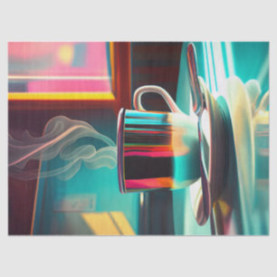 Mousseline Premier Café Cuppa, Papier Tissu Lumineux