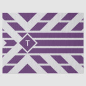 Mousseline Quadrangle violet rayures, Papier Tissu Monogramme (Recto)