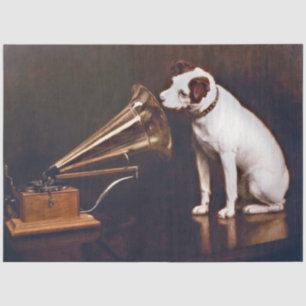 Mousseline RCA Victor Chien Découpage Tissu papier