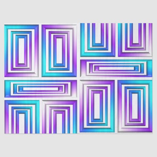 Mousseline rectangles géométriques papier de tissu (Recto)