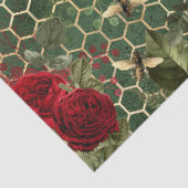 Mousseline Red Rose Bee Series Design 22 papier tissu (Détail)