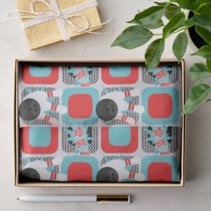 Mousseline Retro Bowling Chevron Wrapon Papier Tissu