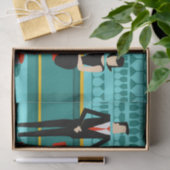 Mousseline Retro Cocktail Lounge Papier Tissu (Cadeau)