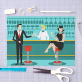 Mousseline Retro Cocktail Lounge Papier Tissu (Artisanat)