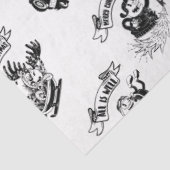 MOUSSELINE RETRO NOËL CARACTÈRES TISSUE PAPIER (Détail)