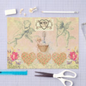 Mousseline RETRO Valentine's Day COLLAGE Papier de tissus (Artisanat)