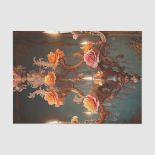 Mousseline Rococo Chandelier français 4 Papier de découpage (Recto)