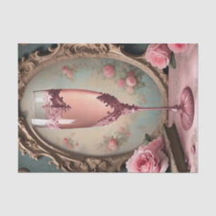 Mousseline Rococo Rococo Champagne Verre Découpage Papier