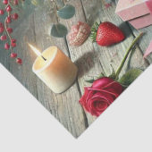 Mousseline Romantique Saint-Valentin Rose Vin Tissu Papier (Détail)